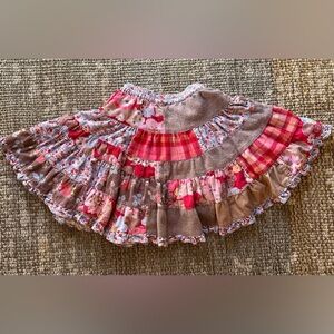 Room Seven Girls twirly patchwork skirt